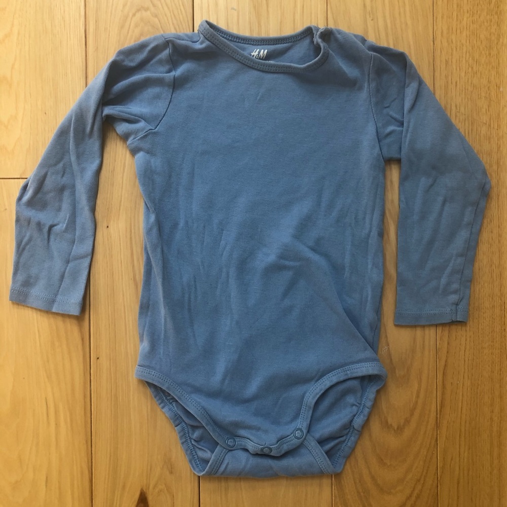 3/$9 Blue Long-Sleeved Onesie